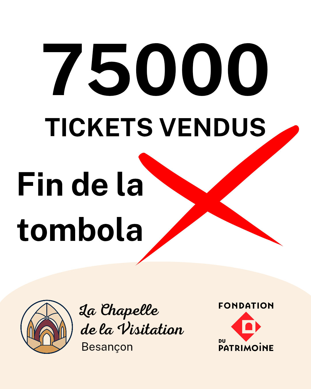 Affiche officielle : 75 000 tickets vendus, tombola terminée